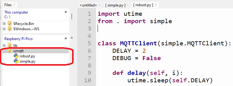 MQTT-модули MicroPython в Thonny IDE