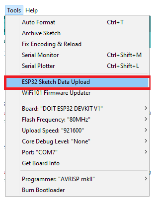 Открытие Serial Monitor