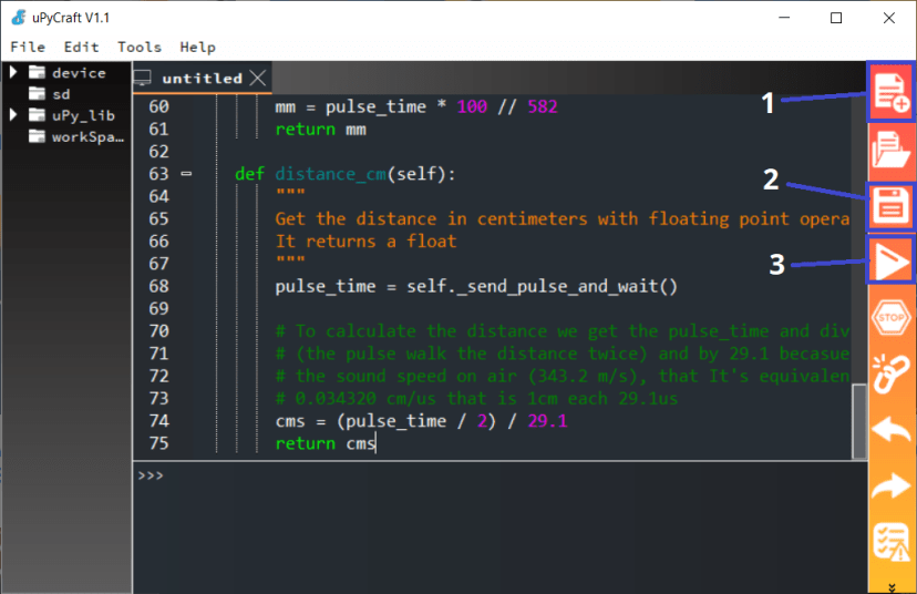 Установка библиотеки HC-SR04 MicroPython в uPyCraft IDE
