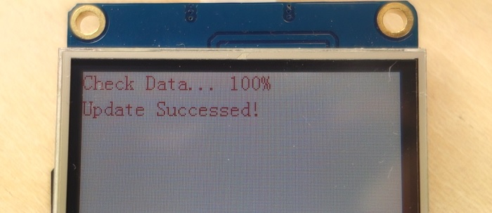 Успешная загрузка на дисплей Nextion