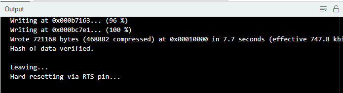 ESP32 код загружен успешно в Arduino IDE