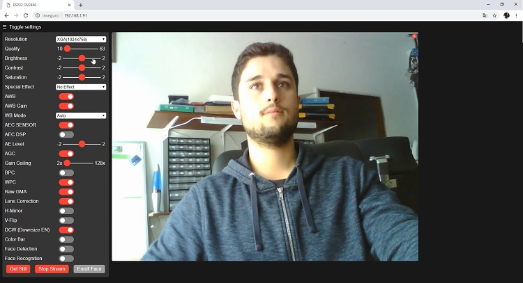 Пример видеостриминга с ESP32-CAM