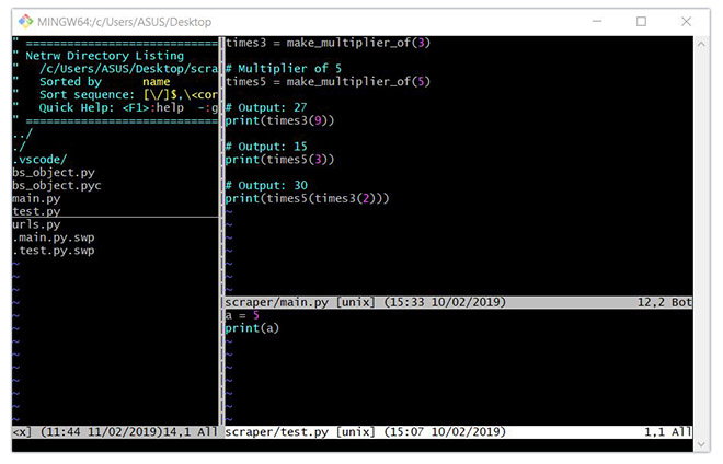 VIM для разработки Python