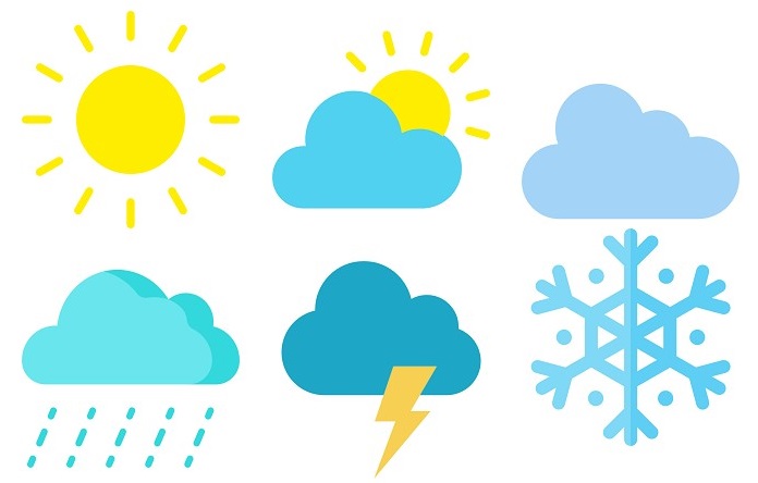 Иконки погодных изображений для конвертации в Base64