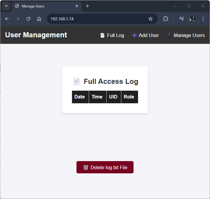 ESP32 RFID система управления пользователями веб-сервер тестирование IP-адреса