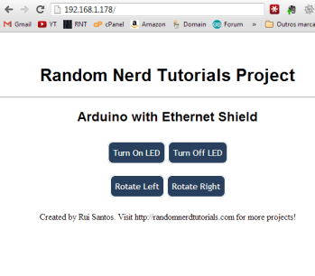 Интерфейс веб-сервера Arduino