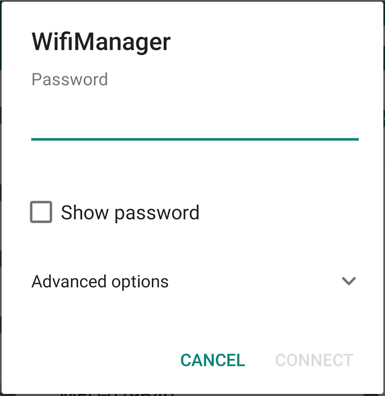 Ввод пароля сети WiFiManager