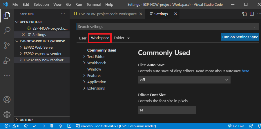 Файл рабочей области VS Code с несколькими папками