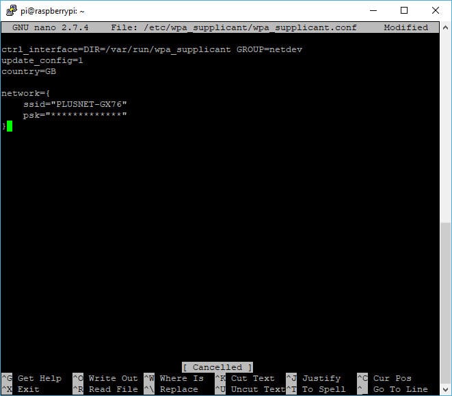 Файл wpa_supplicant.conf с настройками WiFi-сети